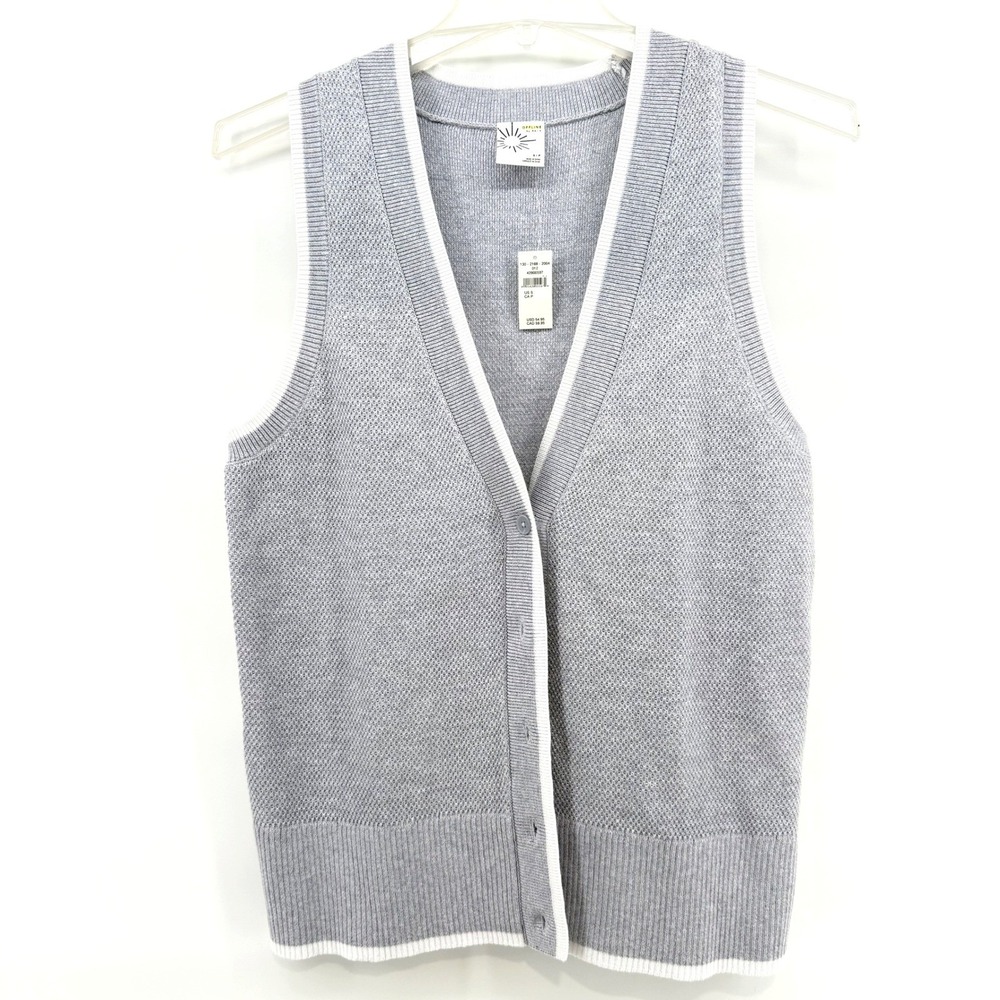 OFFLINE by Aerie Grey Tennis Sweater Vest Cardigan Button Front Women's Small